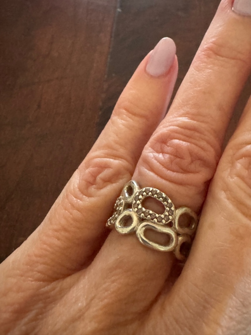 Sterling Silver Retired PANDORA “Circle of Friends” Ring. Size 5